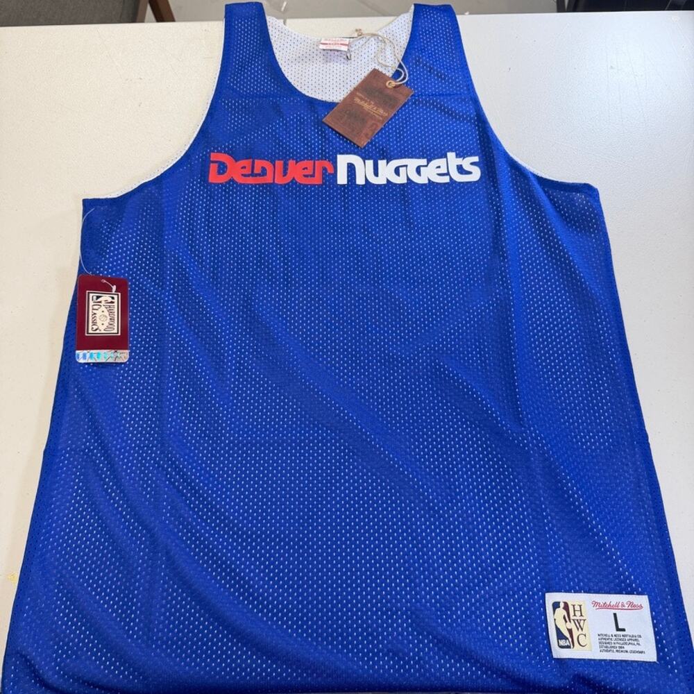 Denver Nuggets Mitchell & Ness NBA Reversible Mesh Practice Tank Large NWT